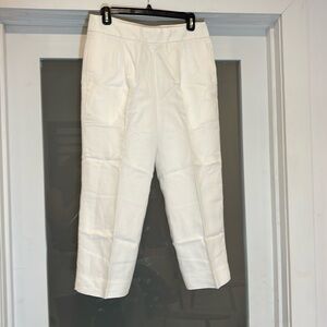 Jcrew white linen pants fully lined